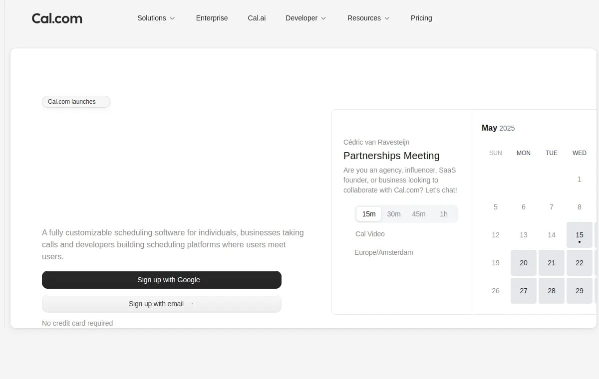 Cal.com screenshot