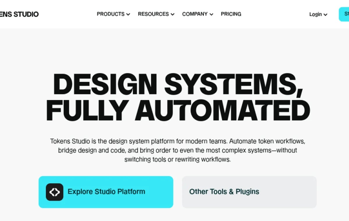 Design tokens reference screenshot