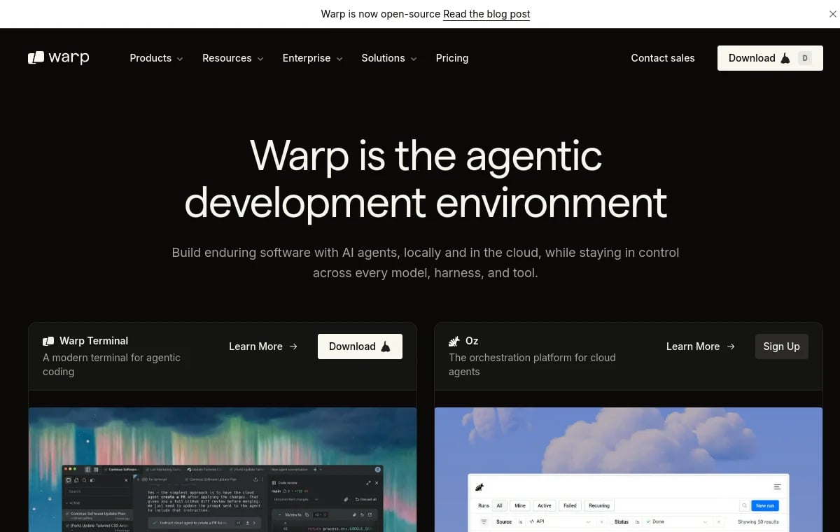 Warp screenshot