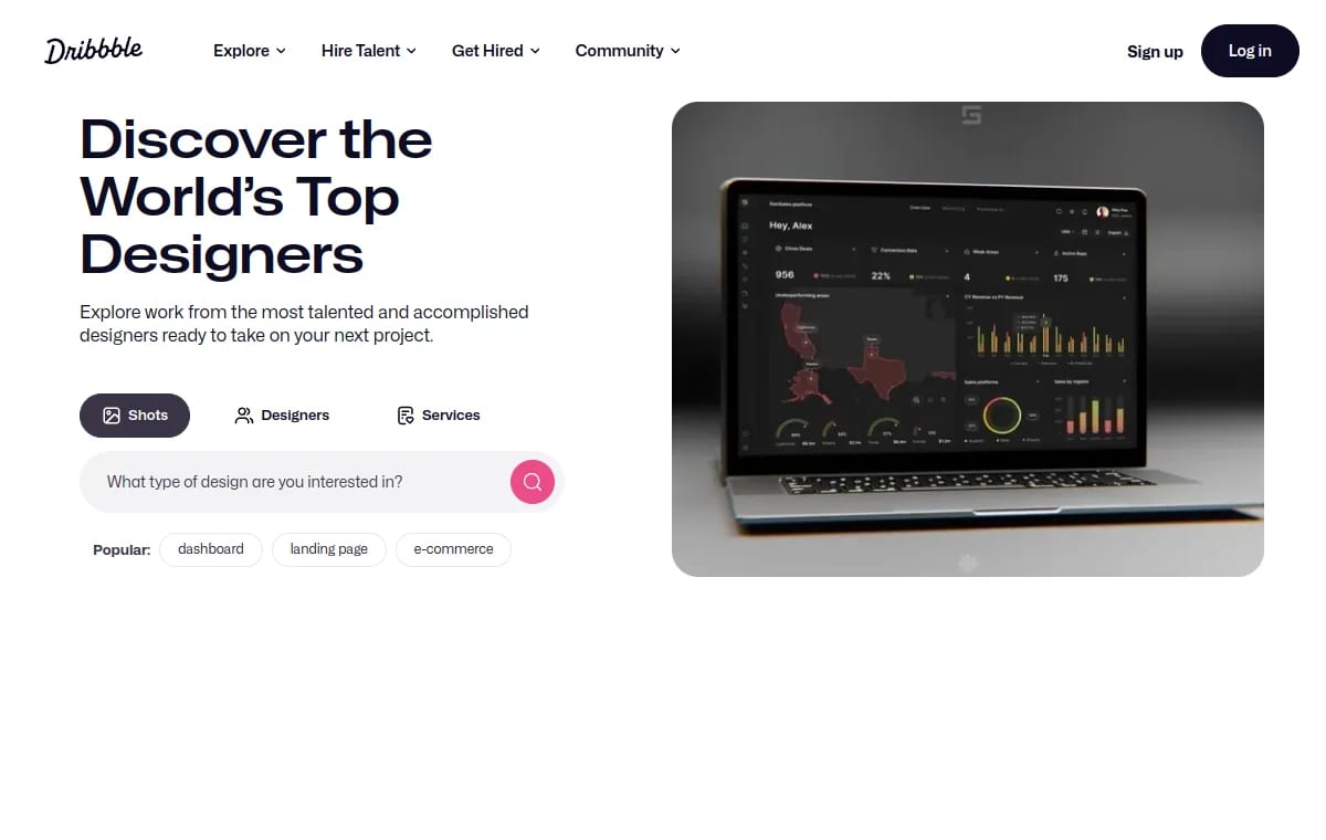 Dribbble screenshot