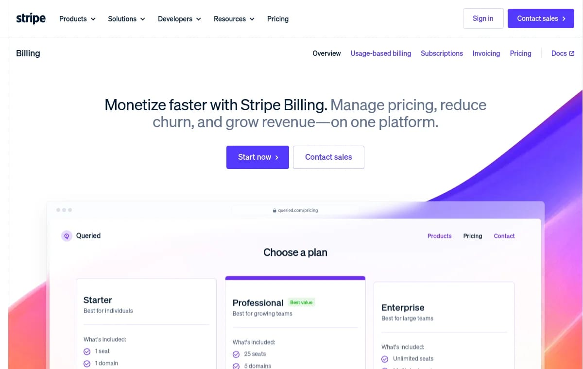 Stripe Billing screenshot