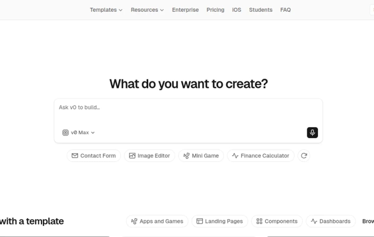 v0 design memory workflow screenshot